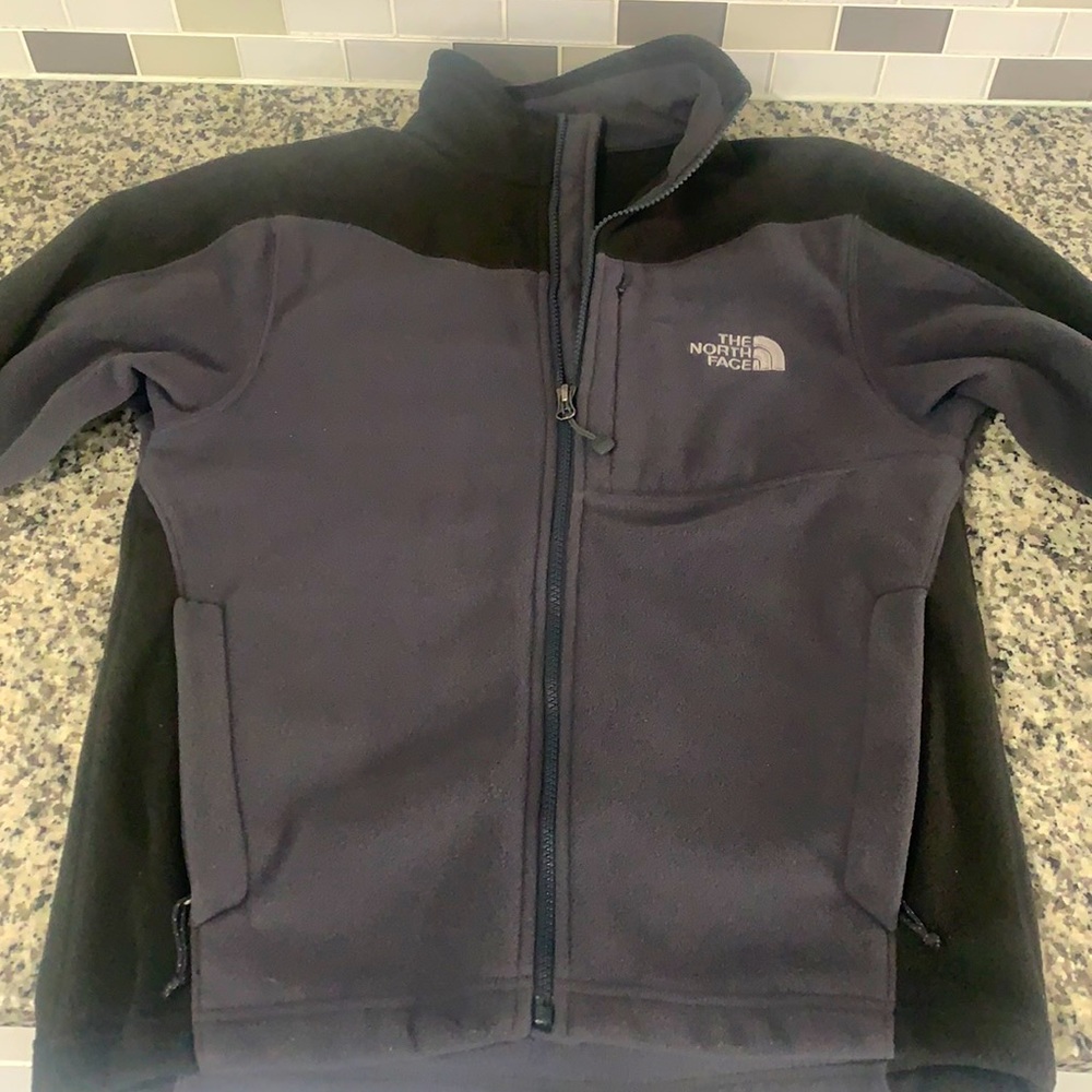 North face men’s size small zipper jacket black and gray